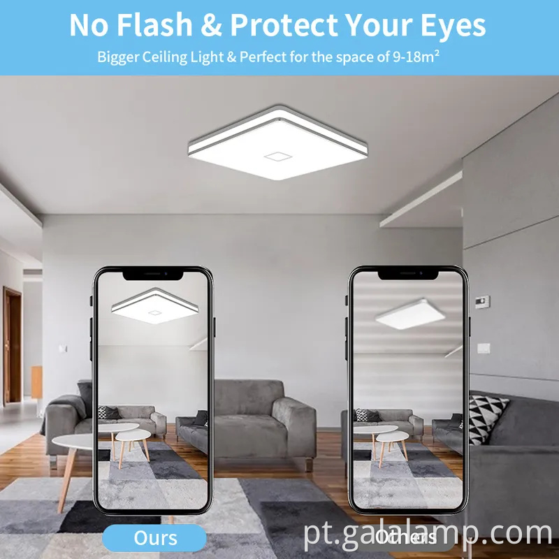 Luz de teto led quadrado elegante para decoração moderna do quarto